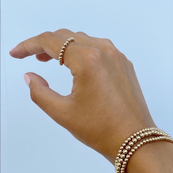 stacks of gold beaded bracelet set - Picture 3 of 3